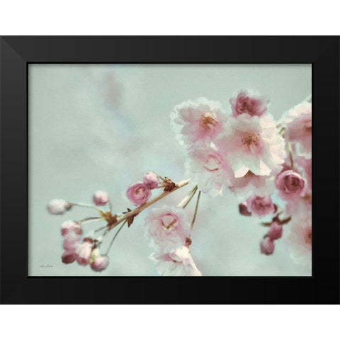 Pastel Weeping Cherry Blossom II Black Modern Wood Framed Art Print by Deiter, Lori
