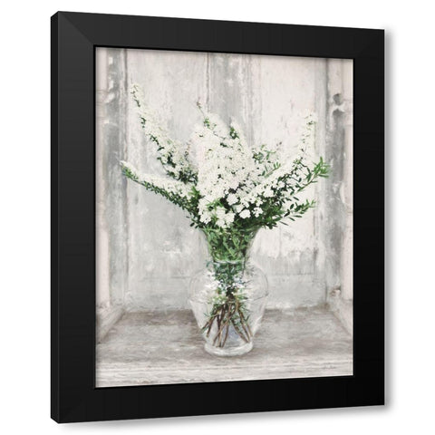 Bridal Veil Flowers Black Modern Wood Framed Art Print with Double Matting by Deiter, Lori