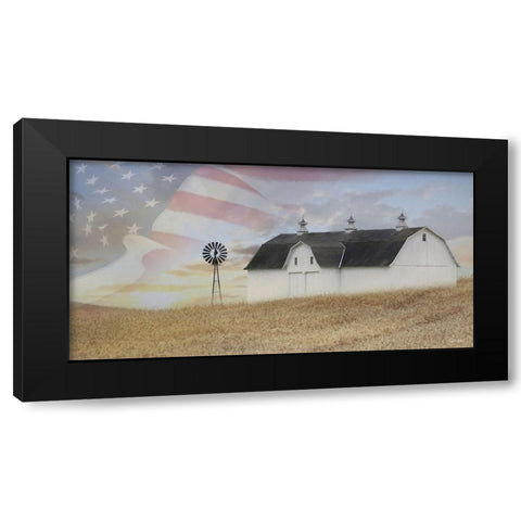 Long May She Wave Black Modern Wood Framed Art Print with Double Matting by Deiter, Lori