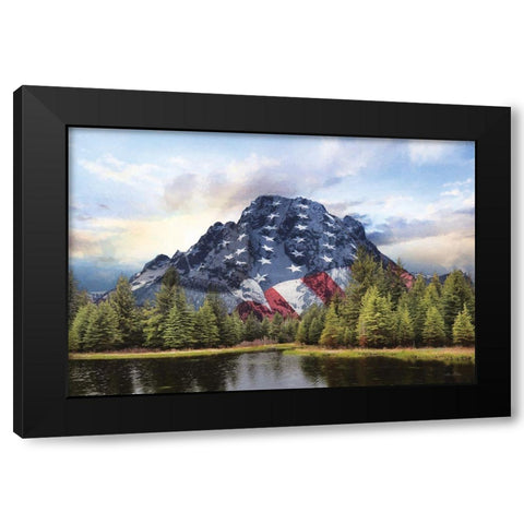 Patriotic Tetons   Black Modern Wood Framed Art Print by Deiter, Lori