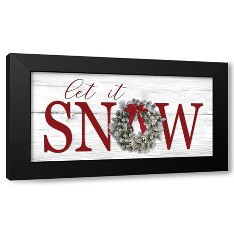 Let It Snow Black Modern Wood Framed Art Print with Double Matting by Deiter, Lori
