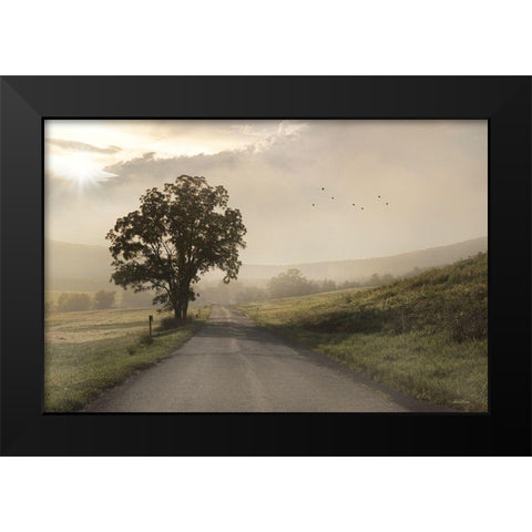 Foggy Country Road I Black Modern Wood Framed Art Print by Deiter, Lori
