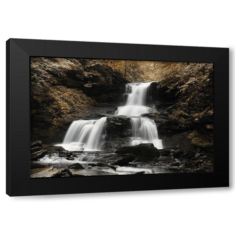 Golden Waterfall II Black Modern Wood Framed Art Print by Deiter, Lori