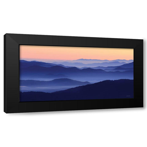 Waves of Misty Blues Black Modern Wood Framed Art Print by Deiter, Lori