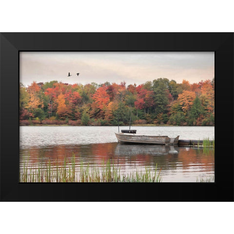 Lets Go Fishing Black Modern Wood Framed Art Print by Deiter, Lori