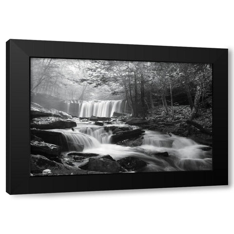 Oneida Falls Black Modern Wood Framed Art Print with Double Matting by Deiter, Lori