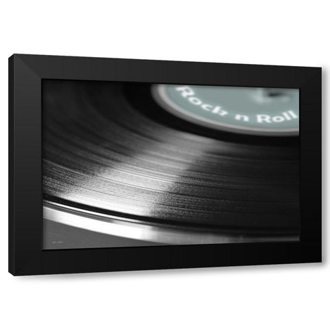 Rock n Roll Record Black Modern Wood Framed Art Print by Deiter, Lori
