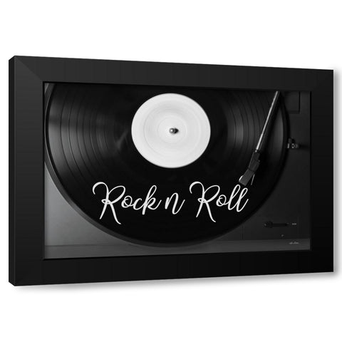Rock n Roll Turntable Black Modern Wood Framed Art Print with Double Matting by Deiter, Lori