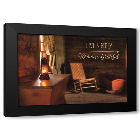 Live Simply Black Modern Wood Framed Art Print by Deiter, Lori