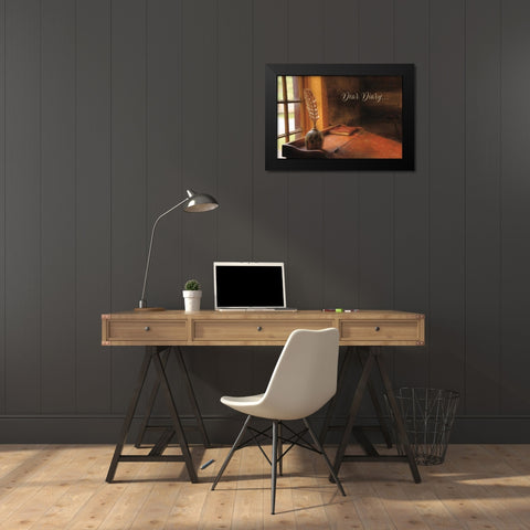 Dear Diary Black Modern Wood Framed Art Print by Deiter, Lori