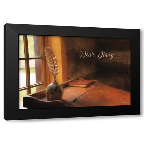 Dear Diary Black Modern Wood Framed Art Print by Deiter, Lori