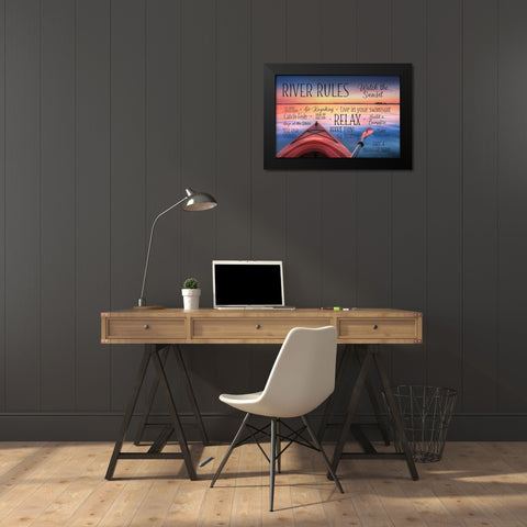 River Rules Black Modern Wood Framed Art Print by Deiter, Lori