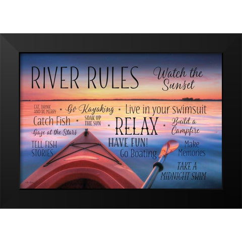 River Rules Black Modern Wood Framed Art Print by Deiter, Lori