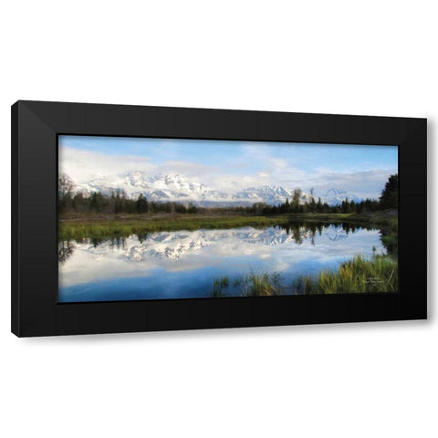Grand Teton Sunrise Black Modern Wood Framed Art Print with Double Matting by Deiter, Lori