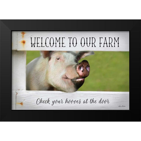 Welcome Pig Black Modern Wood Framed Art Print by Deiter, Lori