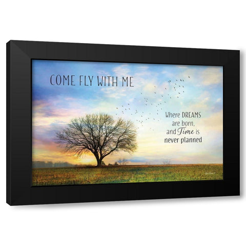Come Fly with Me Black Modern Wood Framed Art Print by Deiter, Lori
