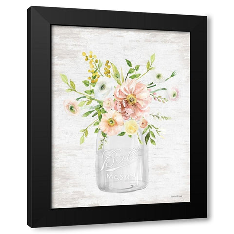 Floral Bouquet 1 Black Modern Wood Framed Art Print with Double Matting by Lettered and Lined