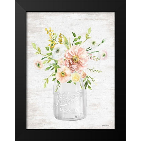 Floral Bouquet 1 Black Modern Wood Framed Art Print by Lettered and Lined