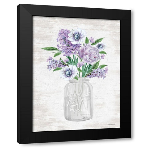 Floral Bouquet 2 Black Modern Wood Framed Art Print by Lettered and Lined
