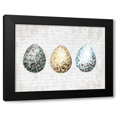Speckled Eggs Black Modern Wood Framed Art Print by Lettered and Lined