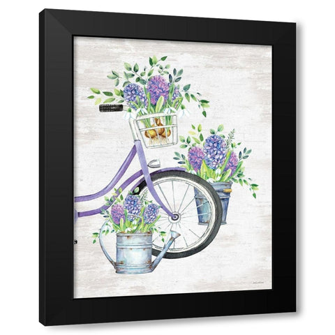 Hyacinth Harvest Black Modern Wood Framed Art Print by Lettered and Lined