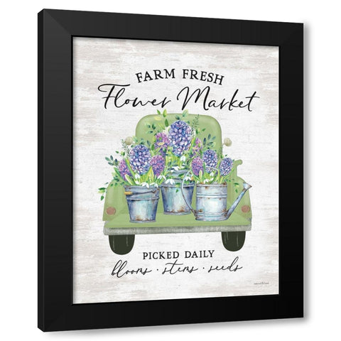 Flower Market - Hyacinths Black Modern Wood Framed Art Print with Double Matting by Lettered and Lined