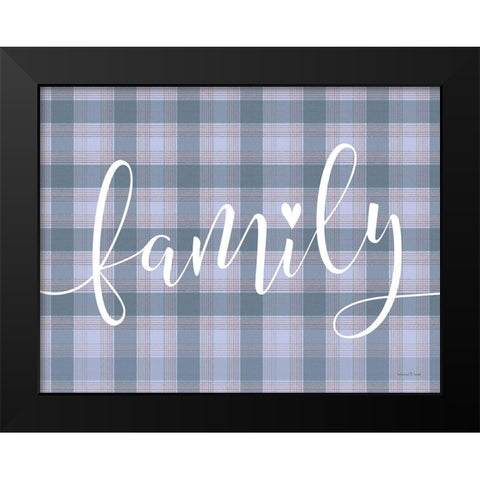 Family Black Modern Wood Framed Art Print by Lettered and Lined