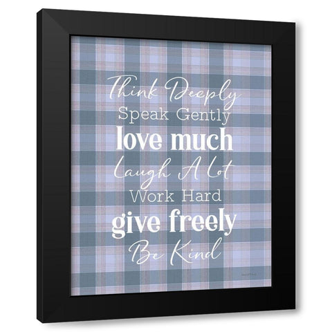 Think Deeply Black Modern Wood Framed Art Print with Double Matting by Lettered and Lined