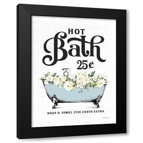 Hot Bath Black Modern Wood Framed Art Print by Lettered and Lined