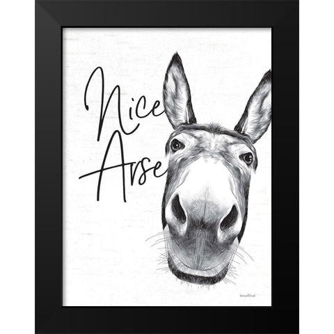 Nice Arse Black Modern Wood Framed Art Print by Lettered and Lined