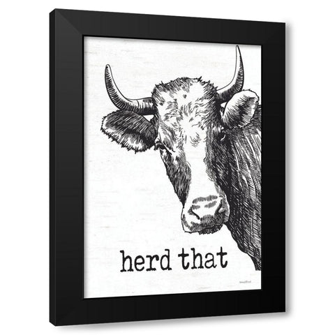 Herd That Black Modern Wood Framed Art Print with Double Matting by Lettered and Lined