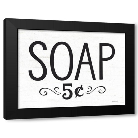 Soap Black Modern Wood Framed Art Print by Lettered and Lined