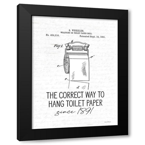 Correct Way to Hang Toilet Paper Black Modern Wood Framed Art Print by Lettered and Lined
