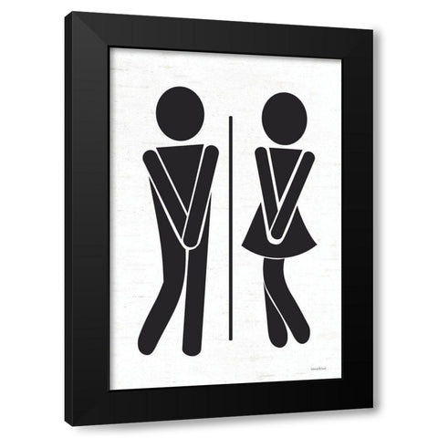 Unisex Bathroom Black Modern Wood Framed Art Print with Double Matting by Lettered and Lined