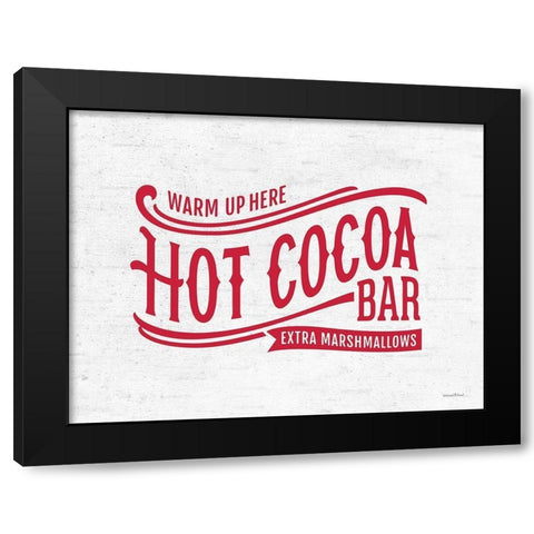 Hot Cocoa Bar Black Modern Wood Framed Art Print by Lettered and Lined