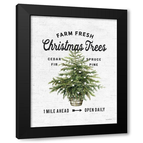 Farm Fresh Christmas Trees I Black Modern Wood Framed Art Print by Lettered and Lined