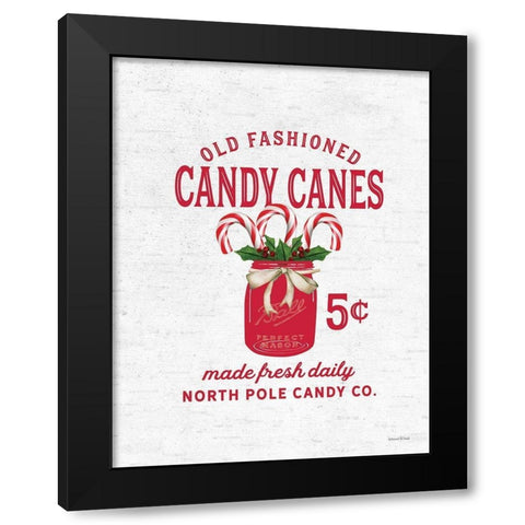 Old Fashioned Candy Canes Black Modern Wood Framed Art Print with Double Matting by Lettered and Lined