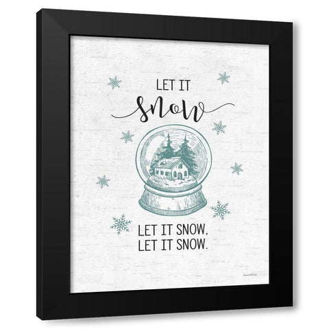 Let It Snow Black Modern Wood Framed Art Print with Double Matting by Lettered and Lined