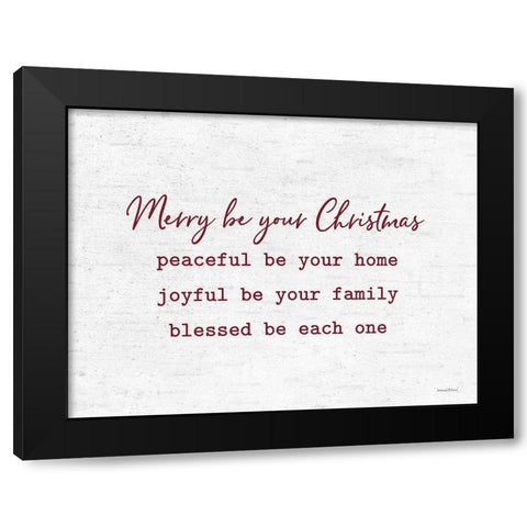 Merry be your Christmas Black Modern Wood Framed Art Print with Double Matting by Lettered and Lined