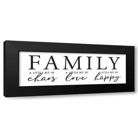 Family Black Modern Wood Framed Art Print by Lettered and Lined