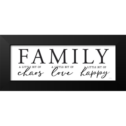 Family Black Modern Wood Framed Art Print by Lettered and Lined