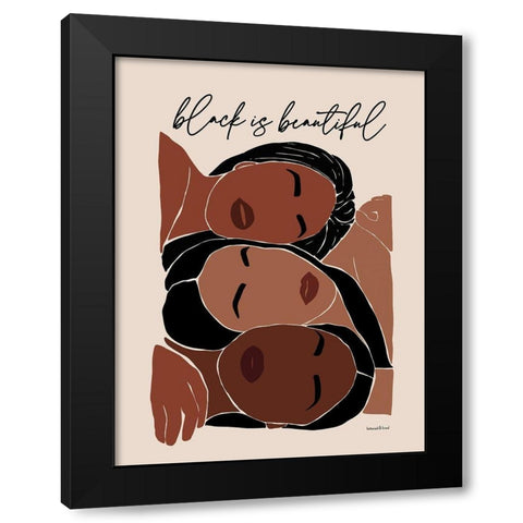 Black is Beautiful Black Modern Wood Framed Art Print with Double Matting by Lettered and Lined