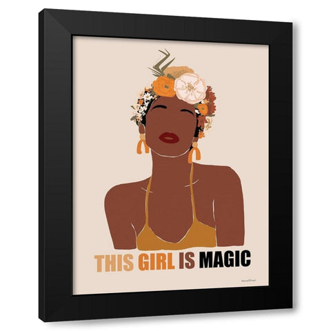 This Girl is Magic I Black Modern Wood Framed Art Print with Double Matting by Lettered and Lined