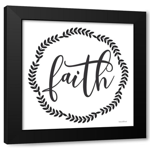 Faith Black Modern Wood Framed Art Print by lettered And lined