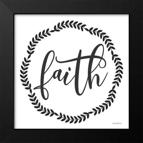 Faith Black Modern Wood Framed Art Print by lettered And lined