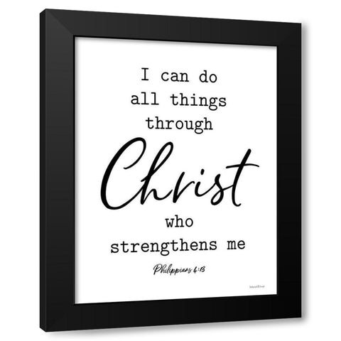 I Can Do All Things Black Modern Wood Framed Art Print by lettered And lined