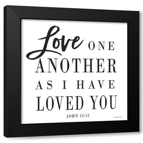 Love One Another Black Modern Wood Framed Art Print with Double Matting by lettered And lined