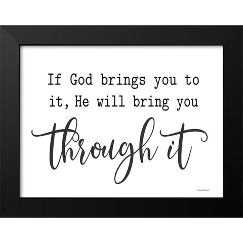 Through It Black Modern Wood Framed Art Print by lettered And lined