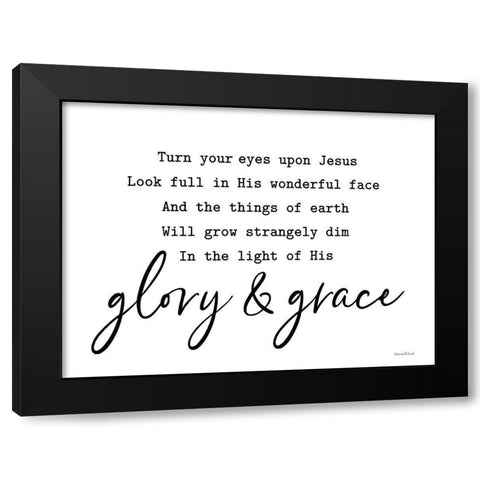 Glory And Grace Black Modern Wood Framed Art Print with Double Matting by lettered And lined