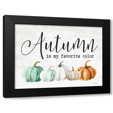Autumn is My Favorite Color Black Modern Wood Framed Art Print by Lettered and Lined
